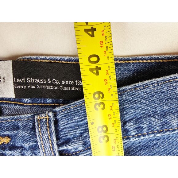 Levis Size 31X30 Mens Silver Tab '94 Baggy Blue Cotton Denim 5 Pocket Logo Jeans - Picture 10 of 13